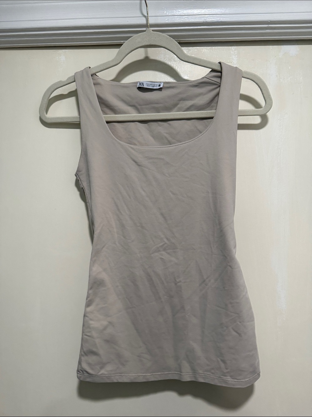 Zara Beige Scoop Neck Tank Top